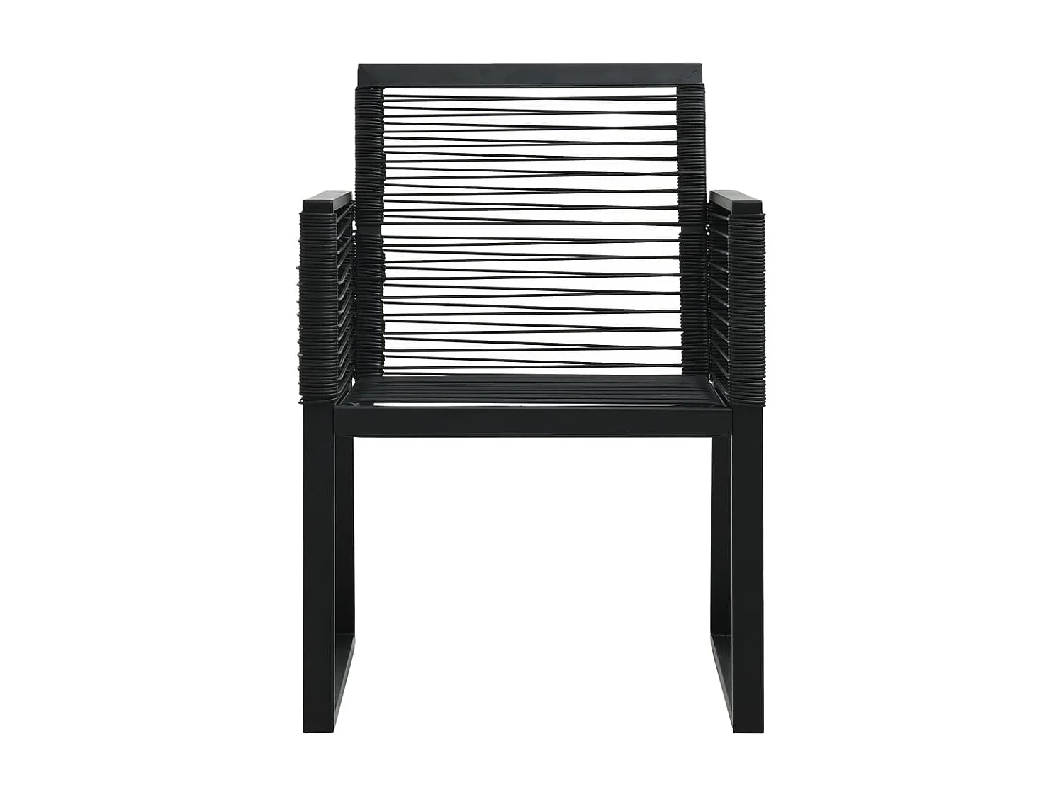 Ensemble à dîner d'extérieur 7 pcs Rotin PVC Noir 6