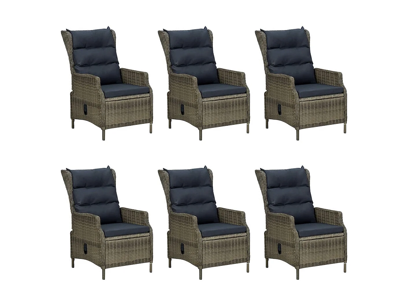 Mobilier à dîner jardin 7 pcs et coussins Résine tressée Marron