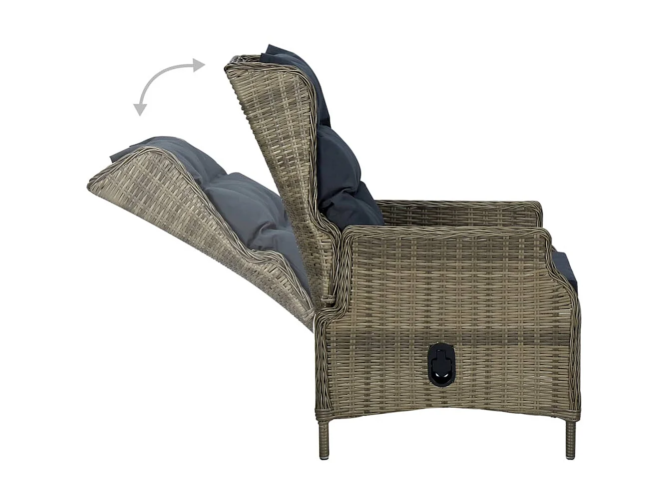Mobilier à dîner jardin 7 pcs et coussins Résine tressée Marron