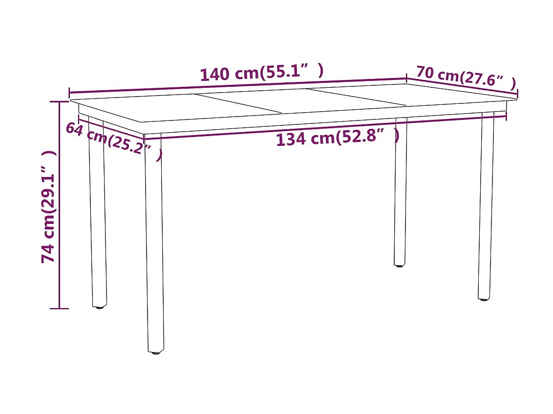 Ensemble de salle à manger de jardin 7 pcs Noir 47