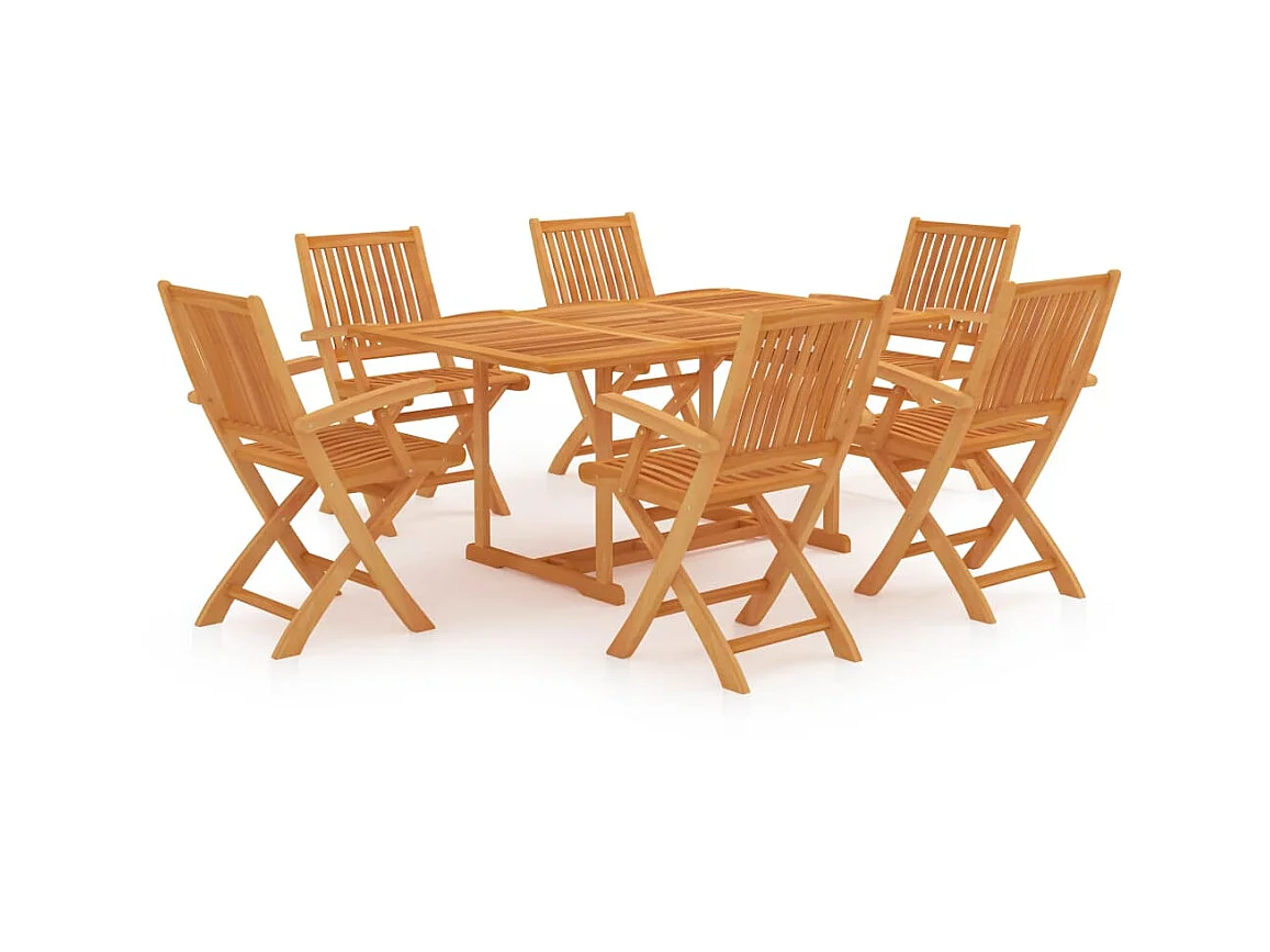 Ensemble de salle à manger de jardin 7 pcs Bois de teck massif 11