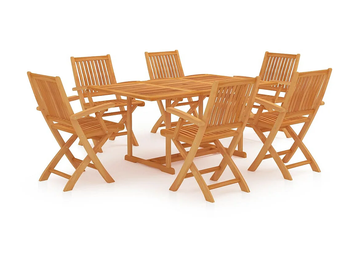 Ensemble de salle à manger de jardin 7 pcs Bois de teck massif 11