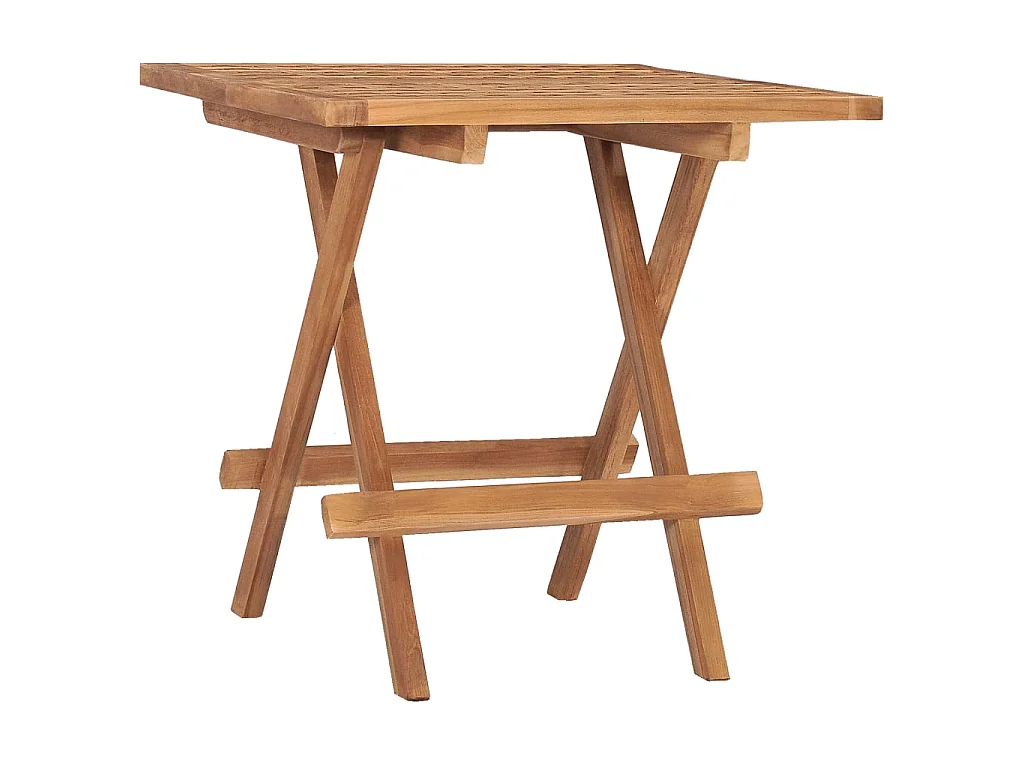 Mobilier à dîner d'extérieur pliable avec coussin 3 pcs Teck 45