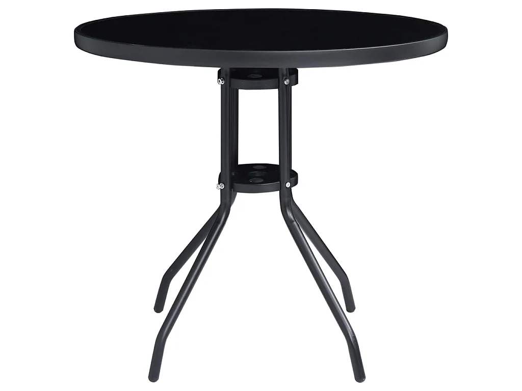 Ensemble à dîner de jardin 5 pcs Aluminium et textilène Noir