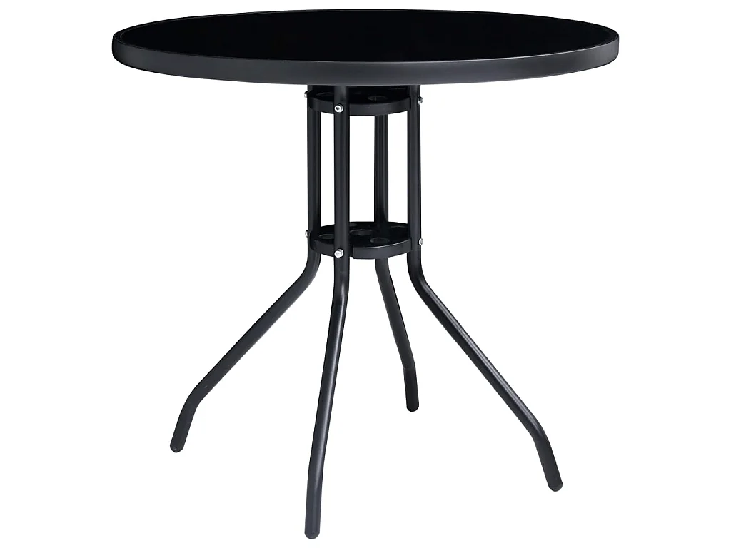 Ensemble à dîner de jardin 5 pcs Aluminium et textilène Noir