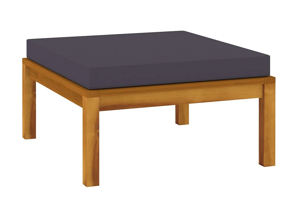 Salon de jardin 6 pcs avec coussin Bois d'acacia solide 7