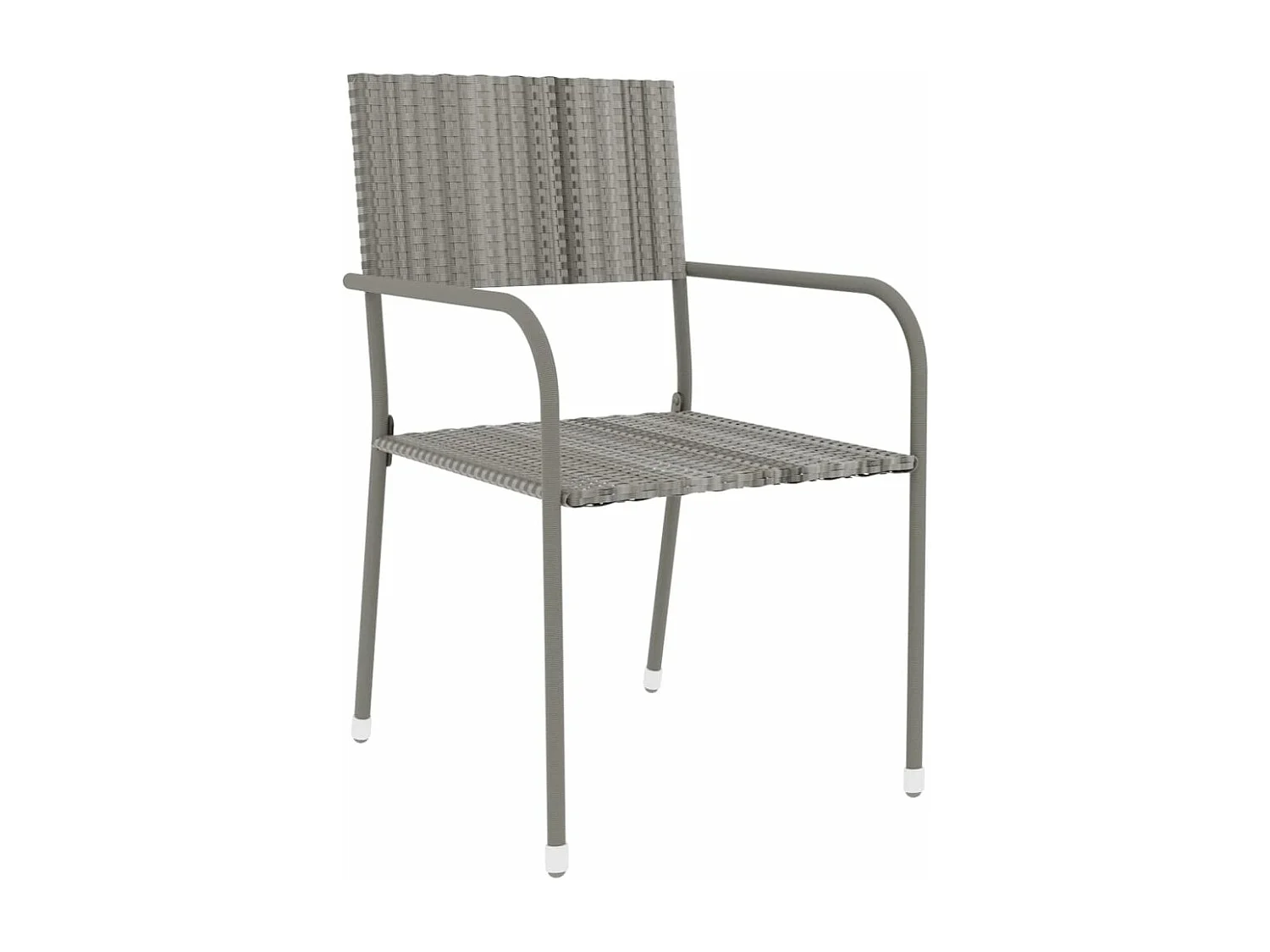Ensemble de salle à manger de jardin 3 pcs Résine tressée Gris 4