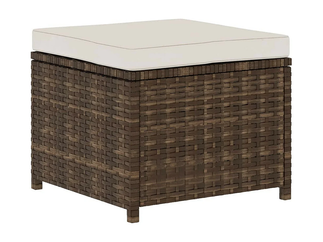 Salon de jardin 5 pcs avec coussins Résine tressée Marron 34