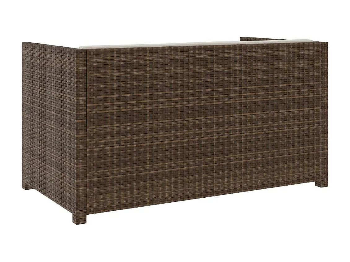 Salon de jardin 5 pcs avec coussins Résine tressée Marron 34