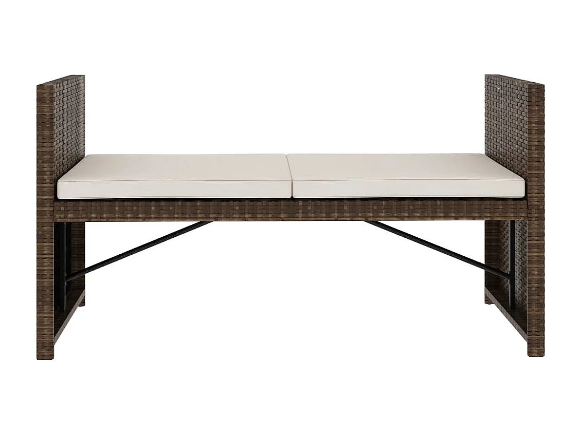 Salon de jardin 5 pcs avec coussins Résine tressée Marron 34