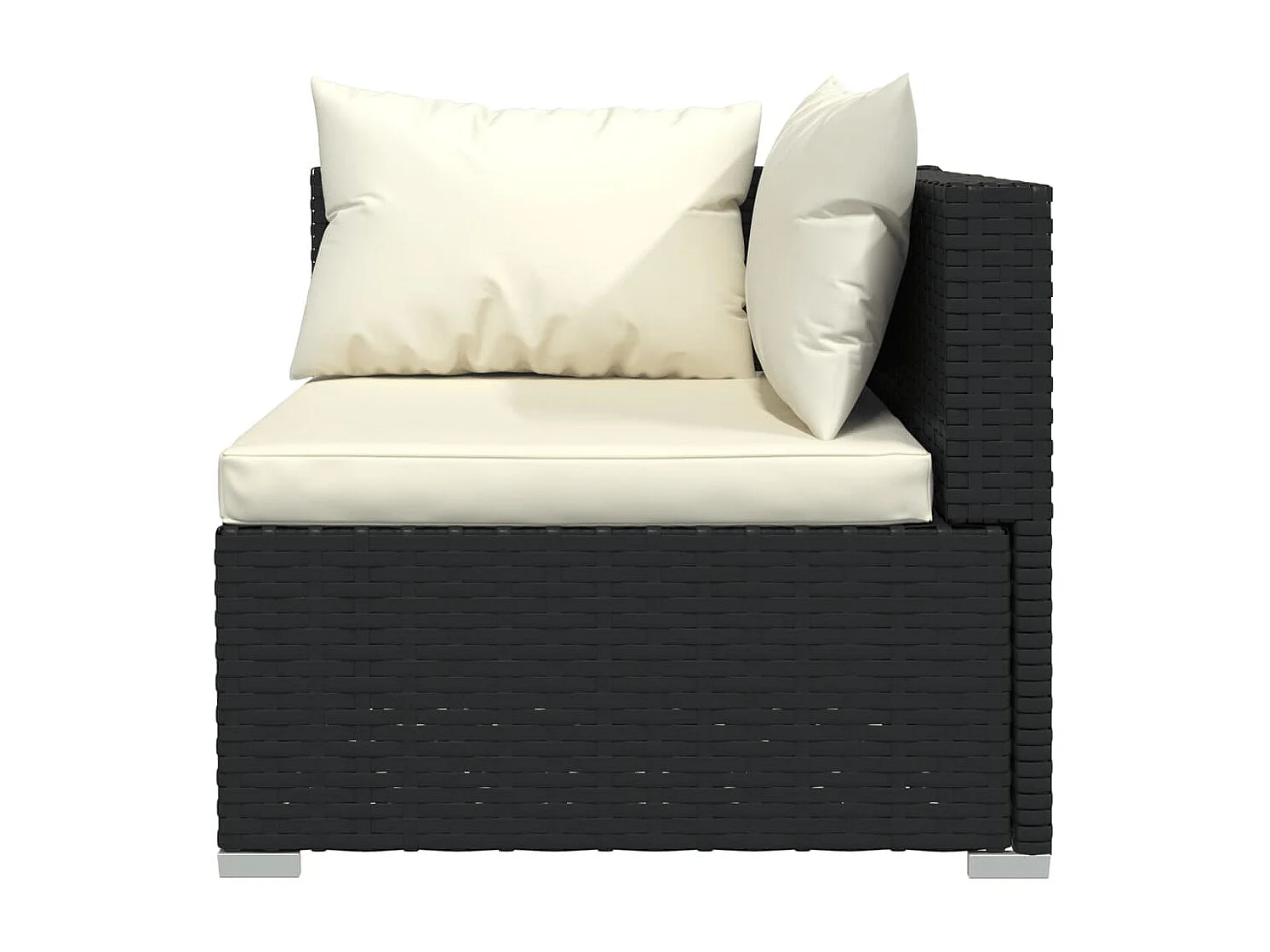 Salon de jardin 6 pcs avec coussins Résine tressée Noir 19