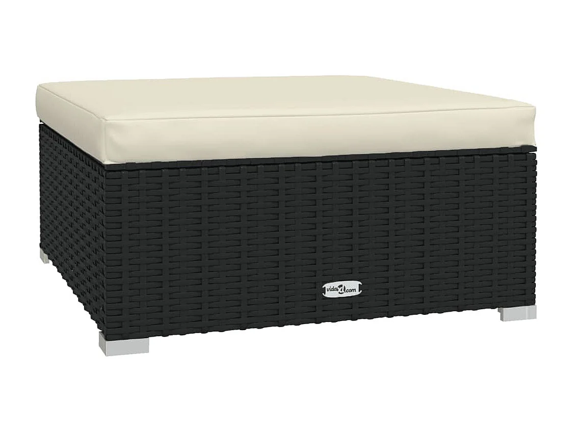 Salon de jardin 6 pcs avec coussins Résine tressée Noir 19