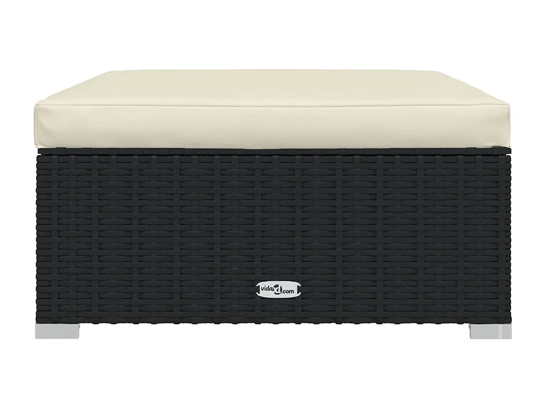 Salon de jardin 6 pcs avec coussins Résine tressée Noir 19