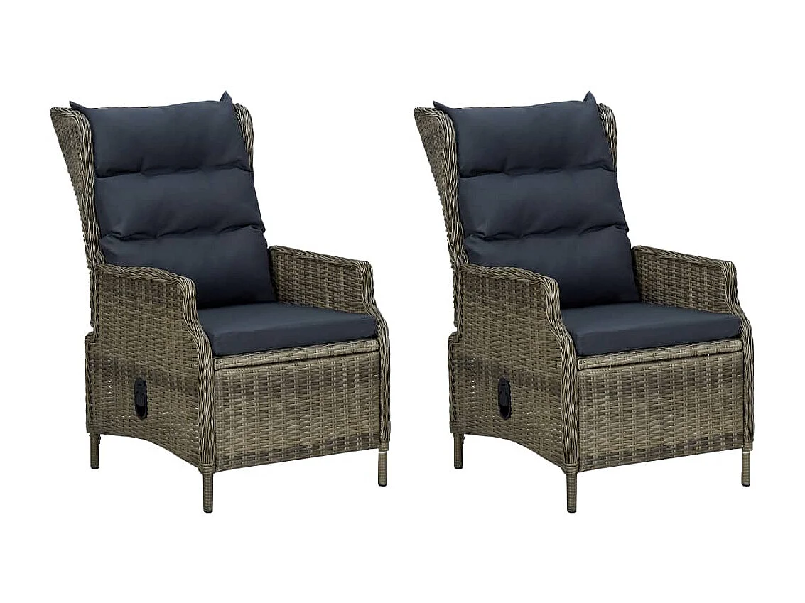 Salon de jardin 3 pcs avec coussins Résine tressée Marron 10