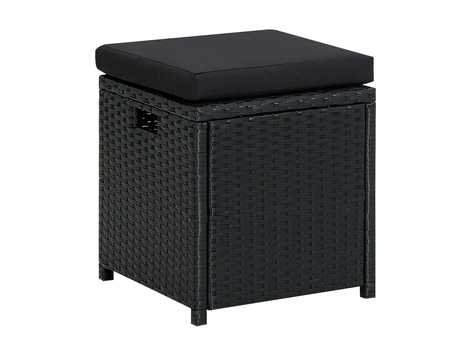 Salon de jardin 6 pcs avec coussins Résine tressée Noir 55