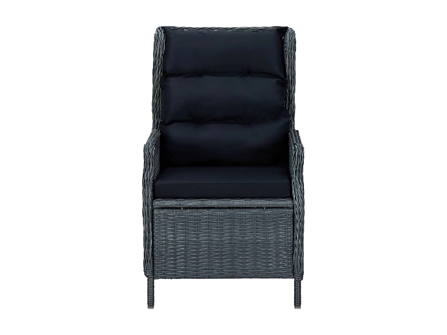 Mobilier à dîner 9 pcs avec coussins Résine tressée Gris foncé 9