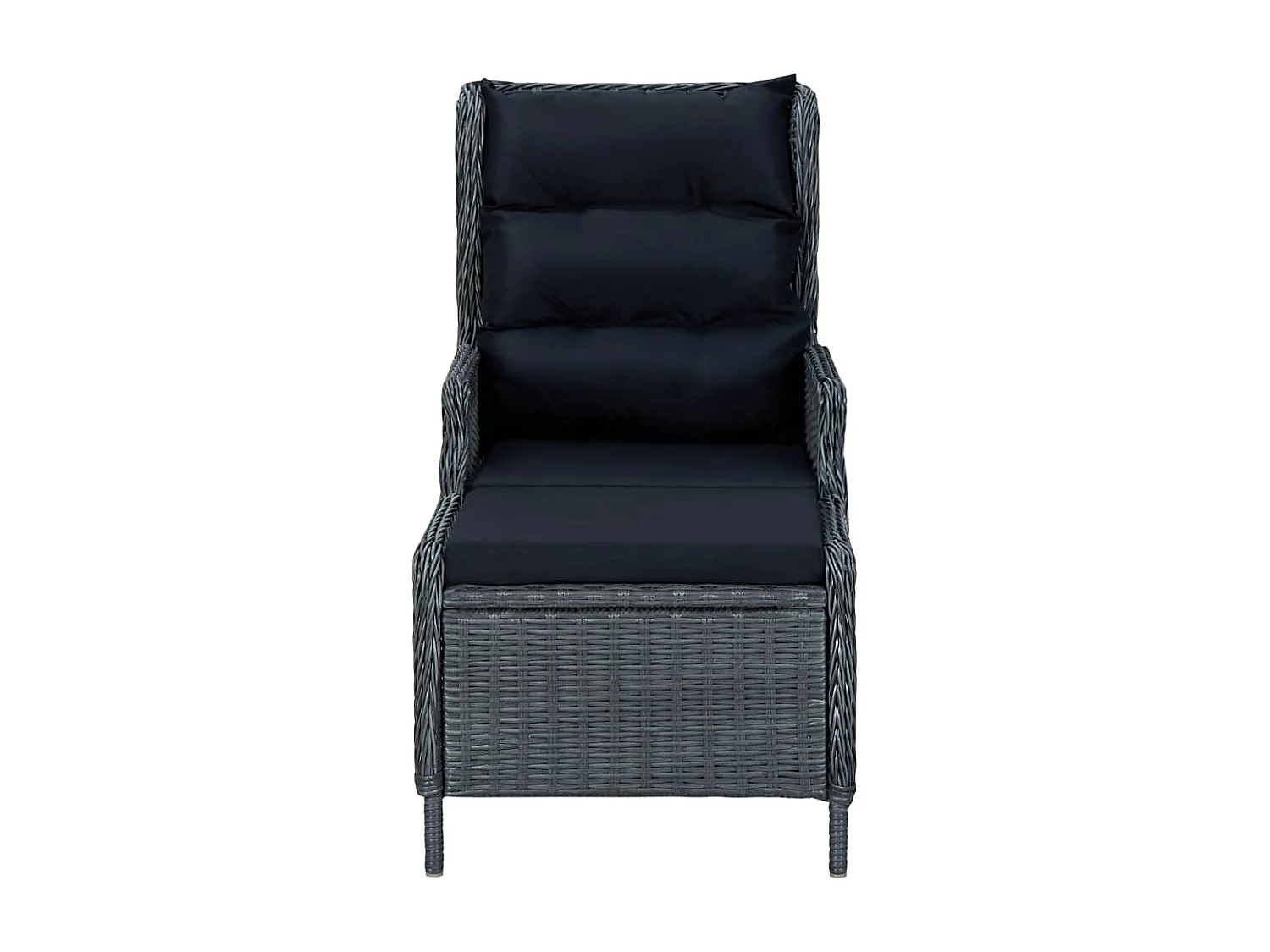 Mobilier à dîner 9 pcs avec coussins Résine tressée Gris foncé 9