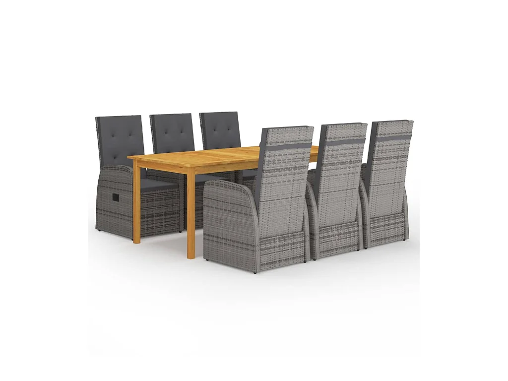 Ensemble de salle à manger de jardin 7 pcs Gris 18