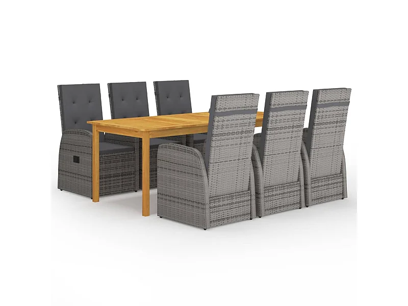 Ensemble de salle à manger de jardin 7 pcs Gris 18