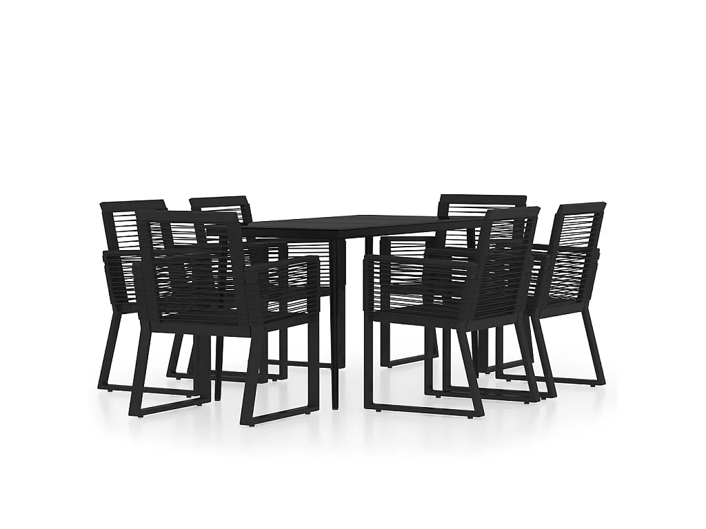Ensemble de salle à manger de jardin 7 pcs Noir 26