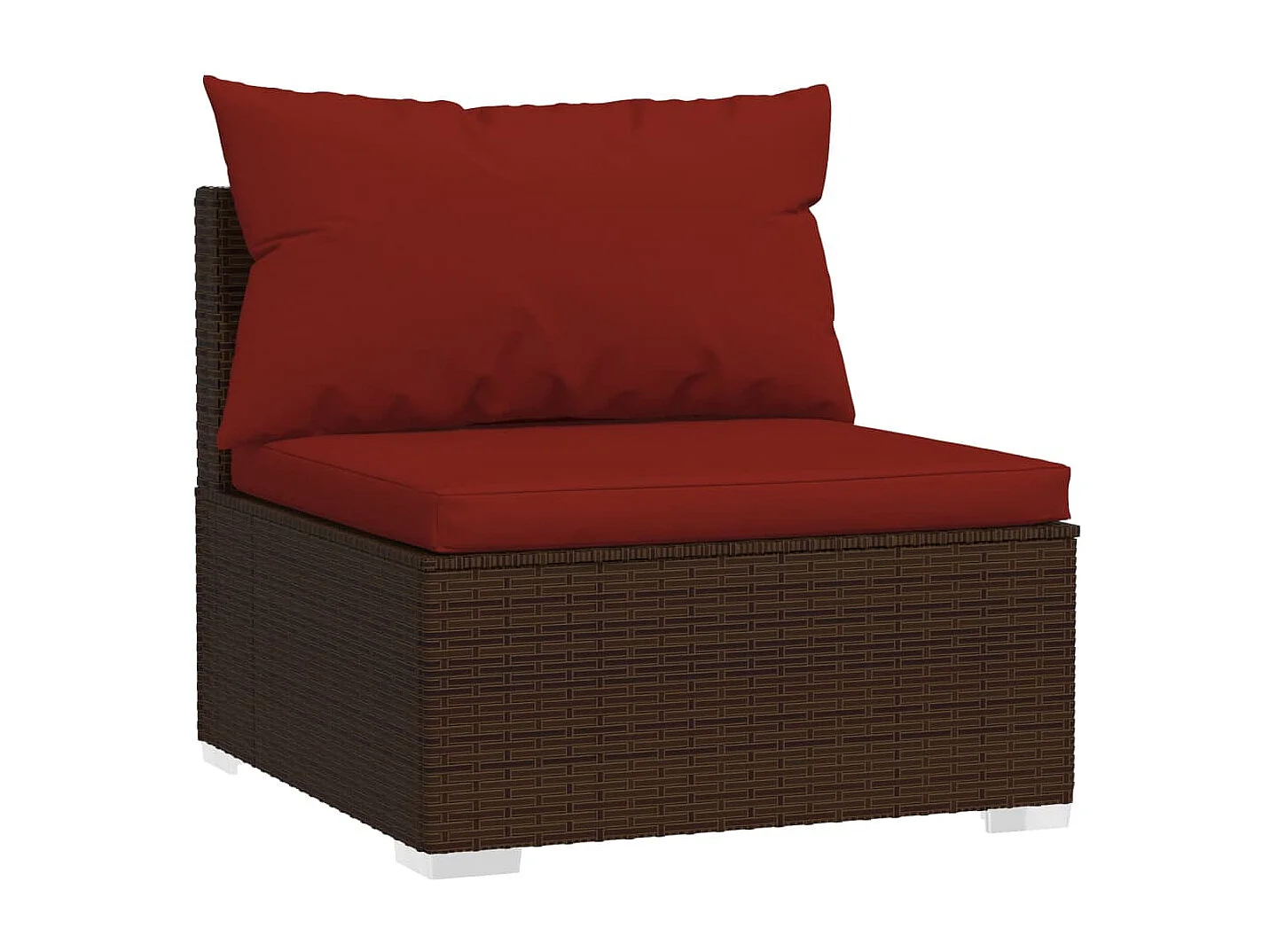 Salon de jardin 9 pcs avec coussins Marron Résine tressée 2