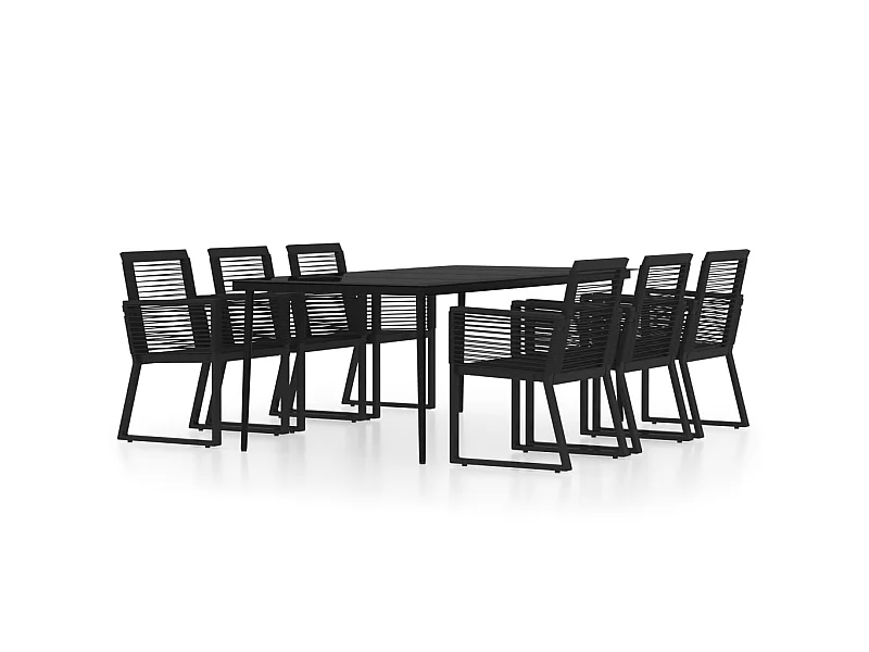 Ensemble de salle à manger de jardin 7 pcs Noir 20