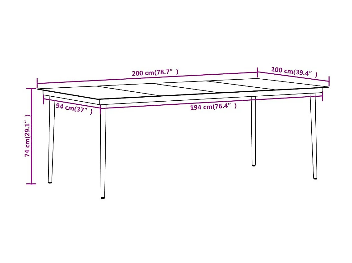 Ensemble de salle à manger de jardin 9 pcs Noir