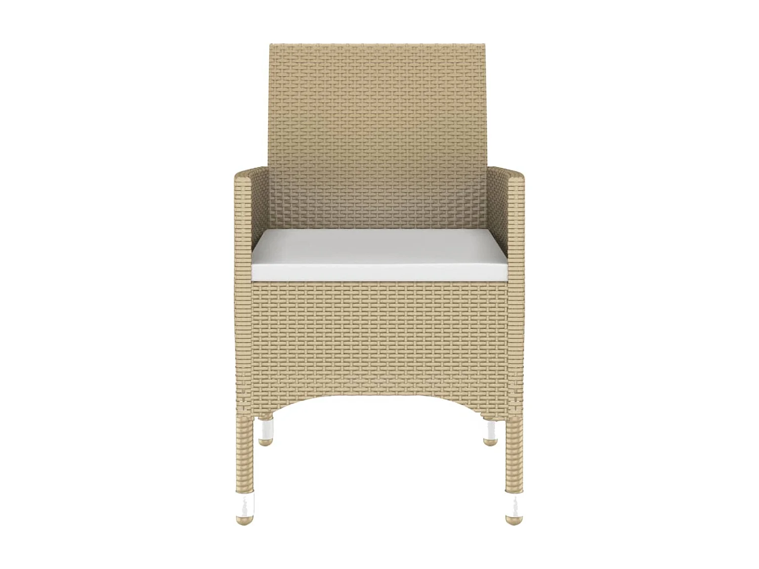 Mobilier à dîner jardin 5 pcs Résine tressée verre trempé Beige