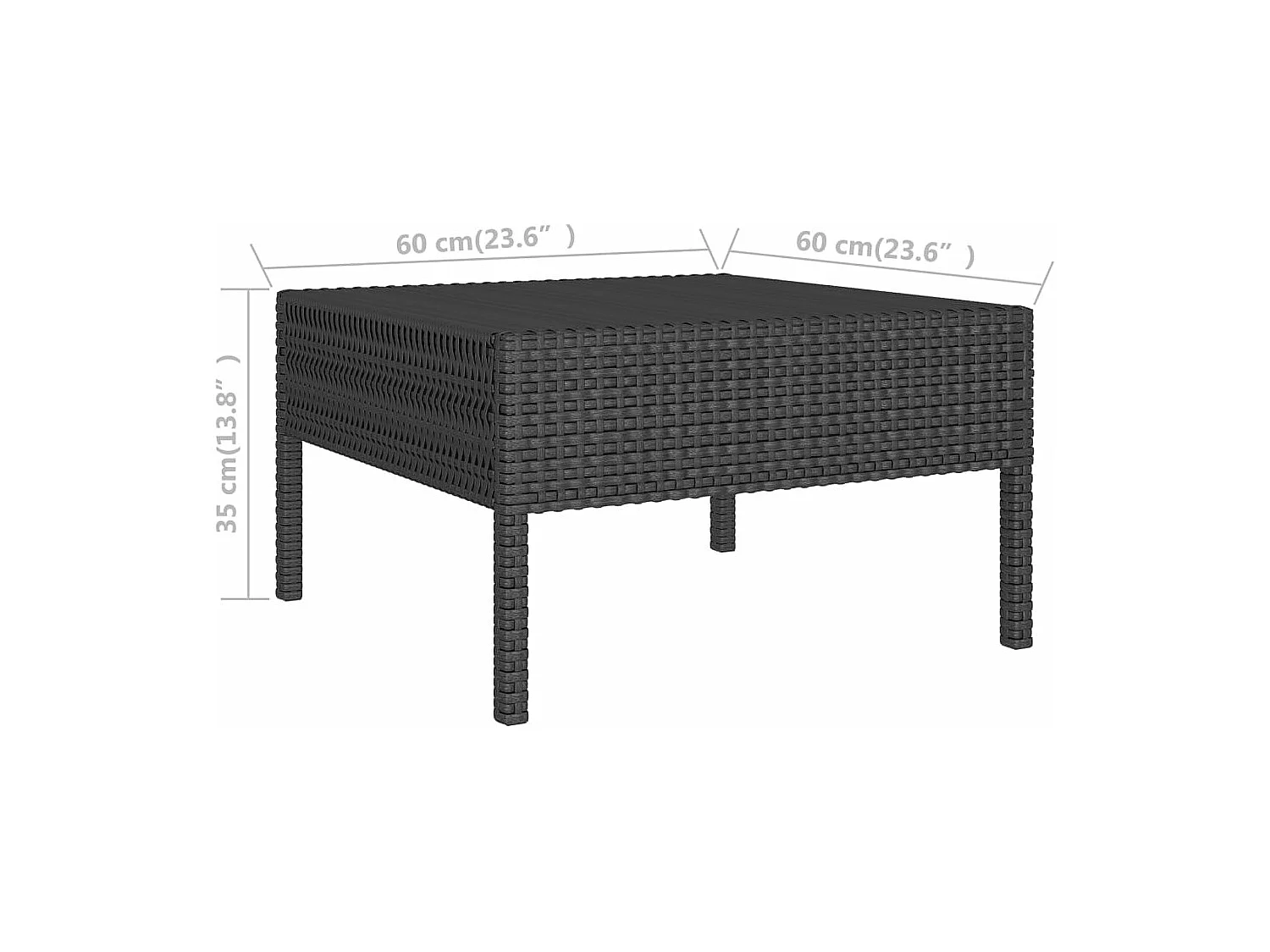 Salon de jardin 11 pcs avec coussins Résine tressée Noir 27