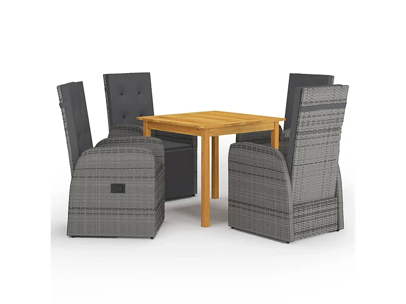 Ensemble de salle à manger de jardin 5 pcs Gris 39