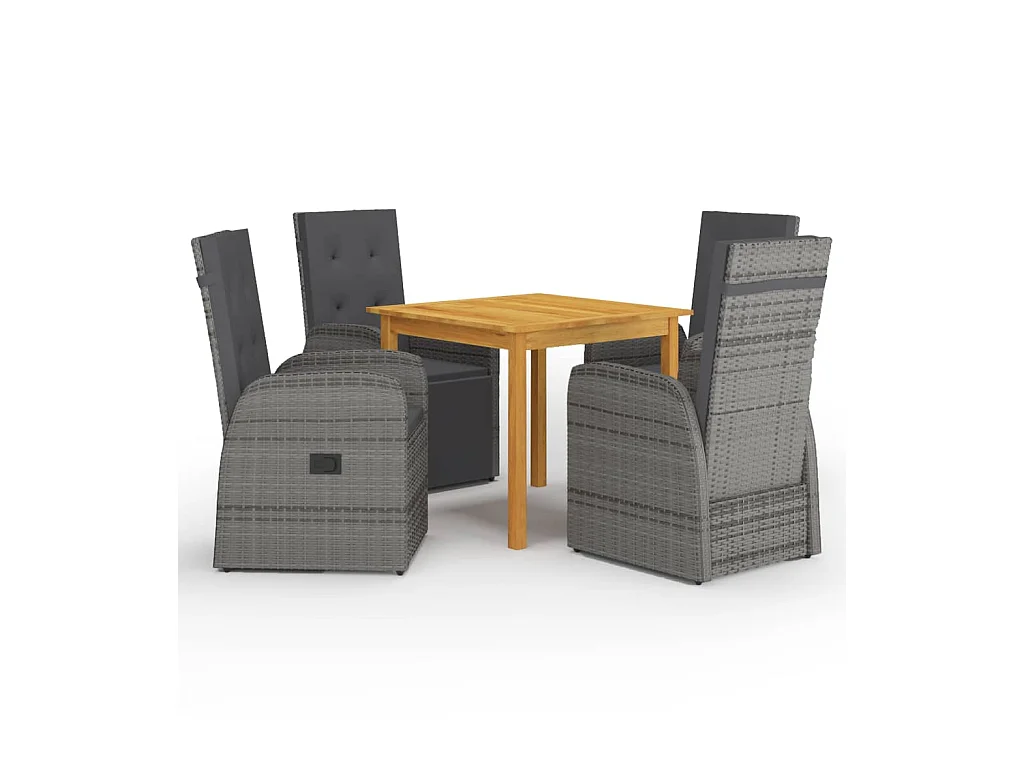 Ensemble de salle à manger de jardin 5 pcs Gris 39