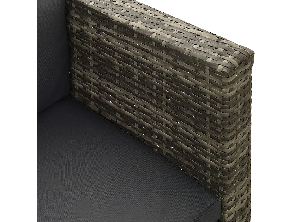 Salon de jardin 4 pcs avec coussins Résine tressée Gris 20