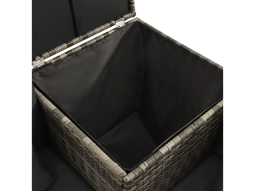 Salon de jardin 4 pcs avec coussins Résine tressée Gris 20