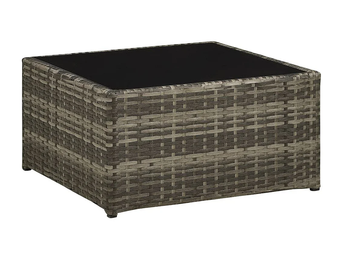 Salon de jardin 4 pcs avec coussins Résine tressée Gris 20