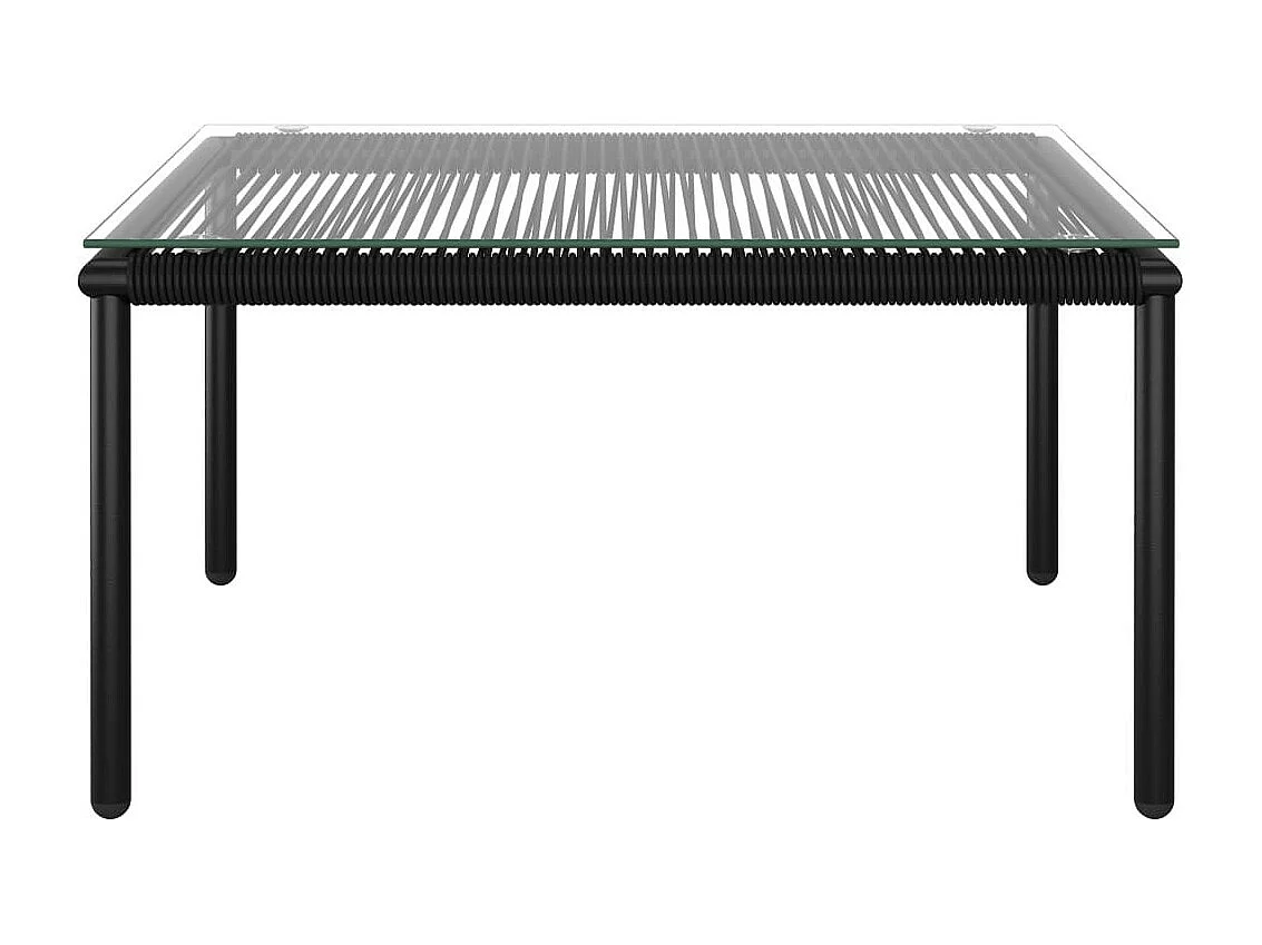 Salon de jardin 6 pcs avec coussins Noir PVC