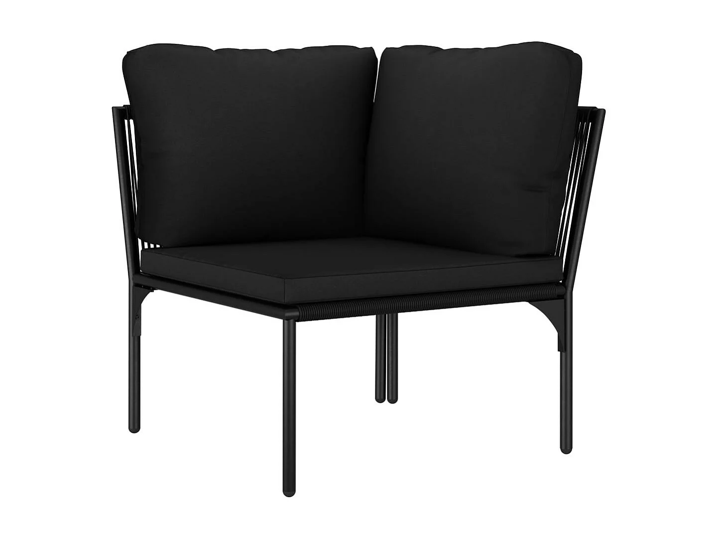 Salon de jardin 6 pcs avec coussins Noir PVC