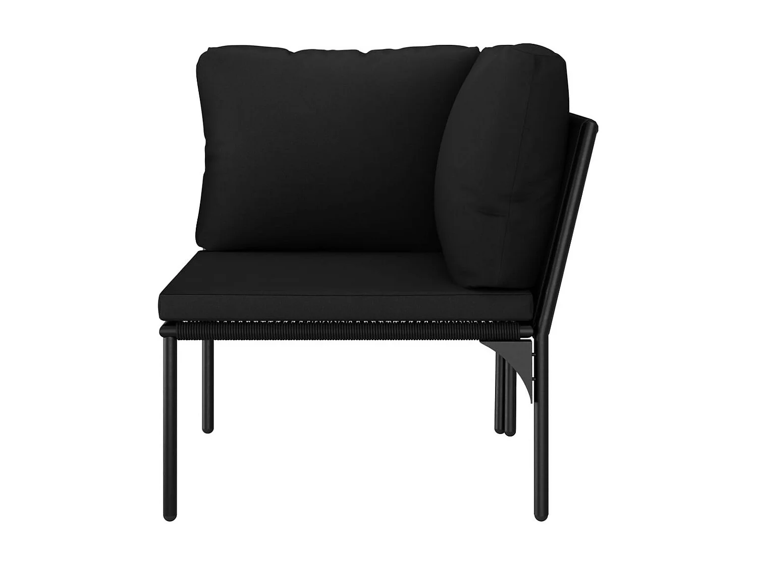 Salon de jardin 6 pcs avec coussins Noir PVC