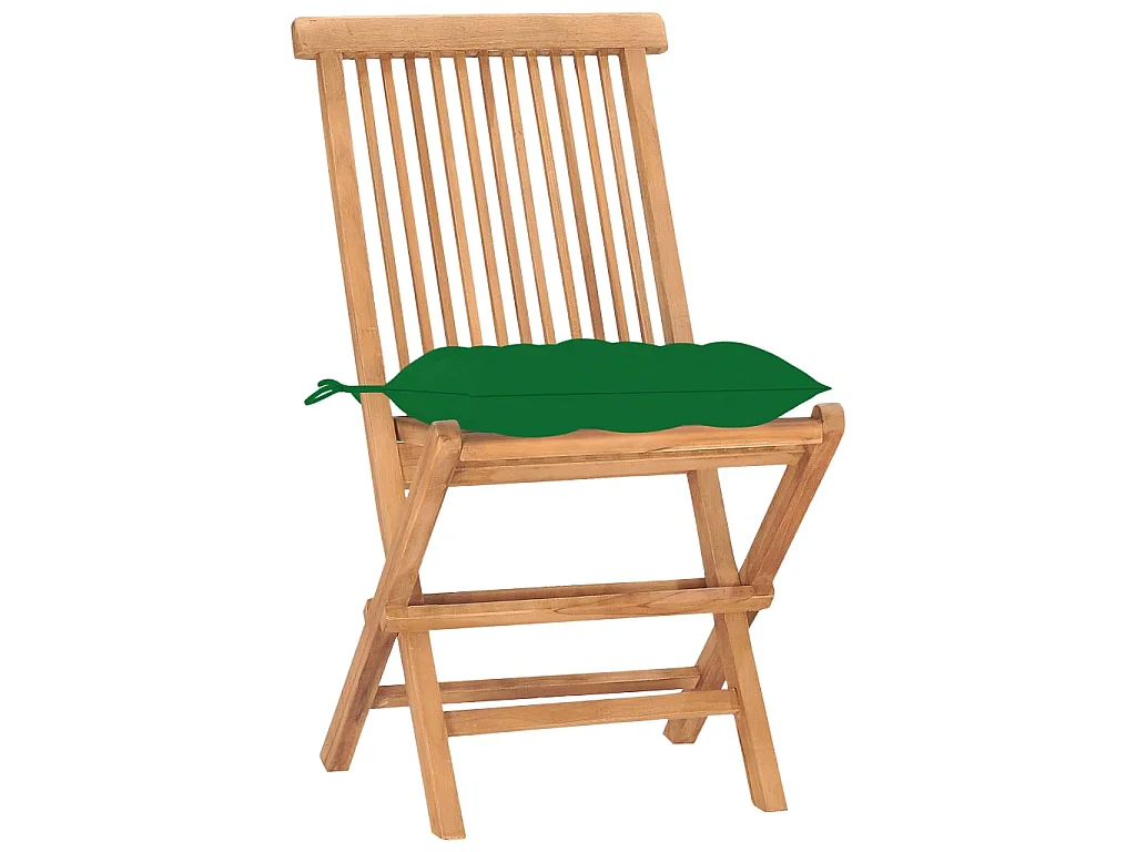 Mobilier à dîner d'extérieur pliable avec coussin 3 pcs Teck 50