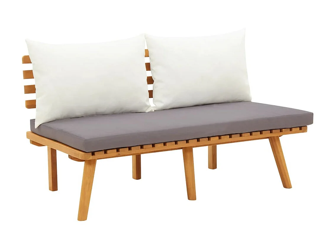 Salon de jardin 9 pcs avec coussins Bois d'acacia solide 3