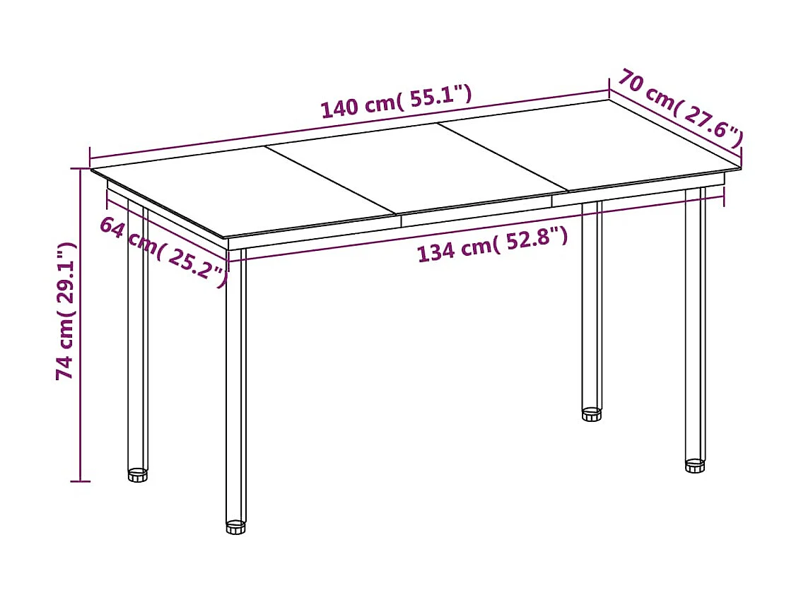 Mobilier à dîner de jardin coussins 5 pcs Résine tressée Verre 7