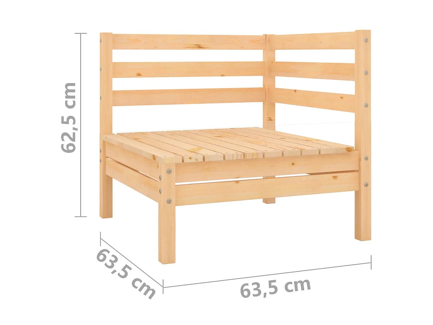 Salon de jardin 4 pcs Bois de pin massif 15