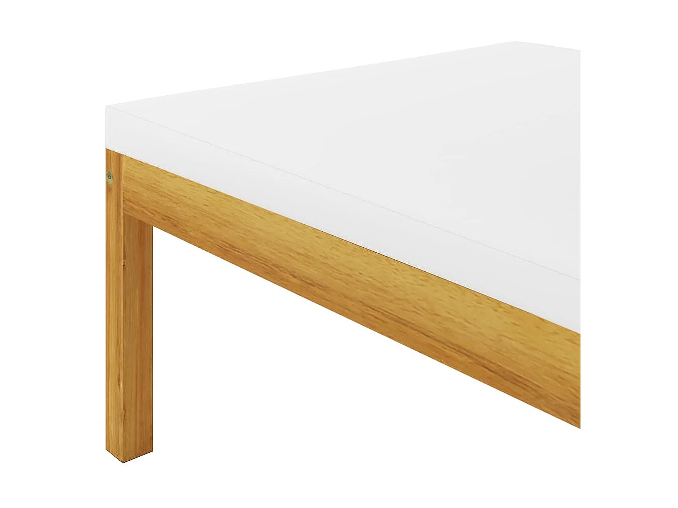 Salon de jardin 6 pcs avec coussins Crème Bois d'acacia solide 2