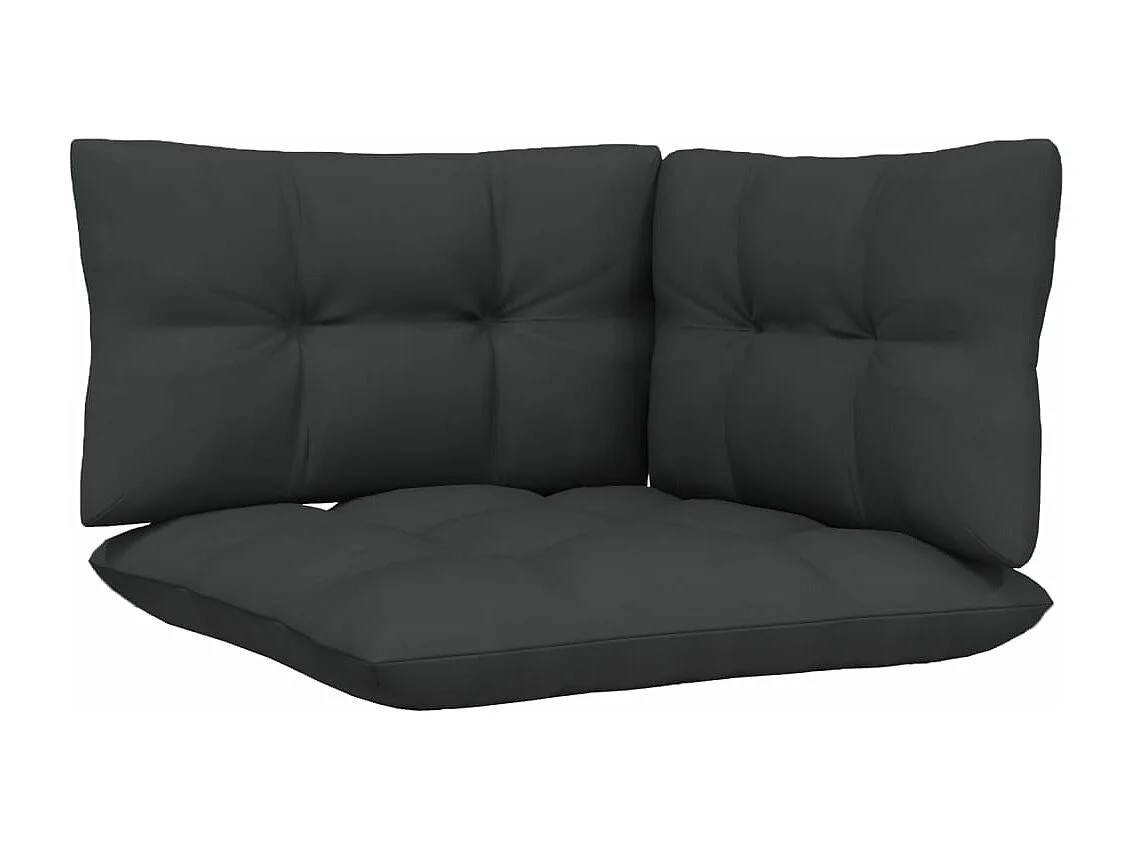 Salon de jardin 8 pcs avec coussins anthracite Bois de pin 5