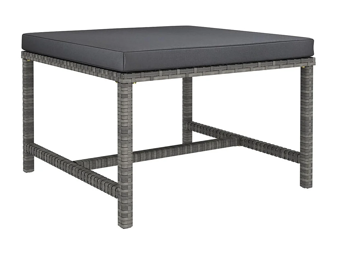 Salon de jardin 6 pcs avec coussins Résine tressée Gris 38