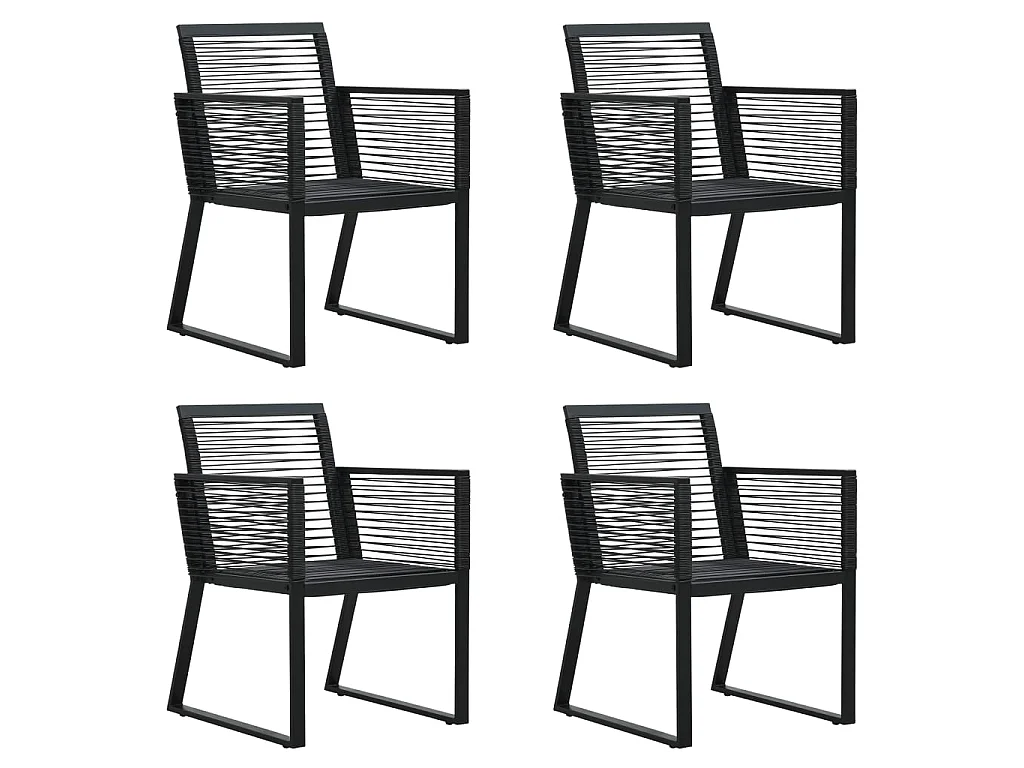 Ensemble à dîner d'extérieur 5 pcs Rotin PVC Noir 7