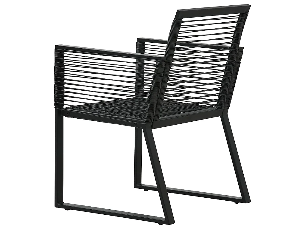 Ensemble à dîner d'extérieur 5 pcs Rotin PVC Noir 7