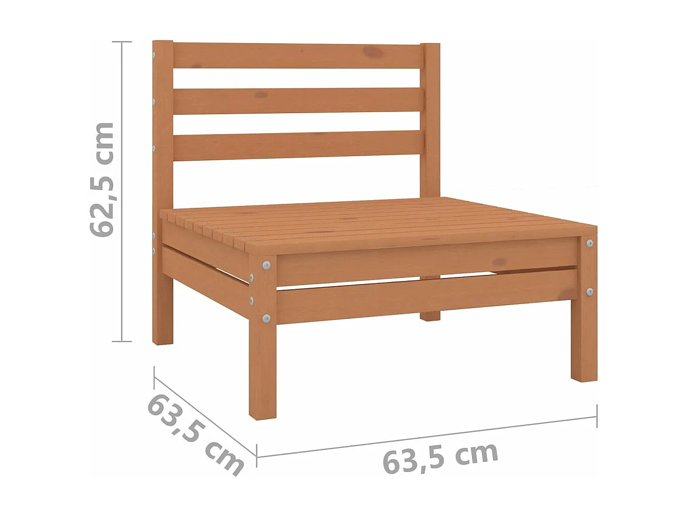 Salon de jardin 10 pcs Marron miel Bois de pin massif 14