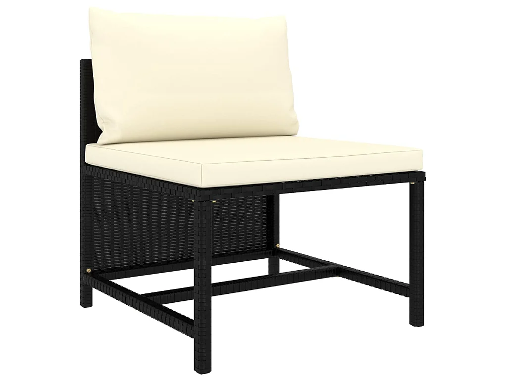 Salon de jardin 12 pcs avec coussins Résine tressée Noir 12