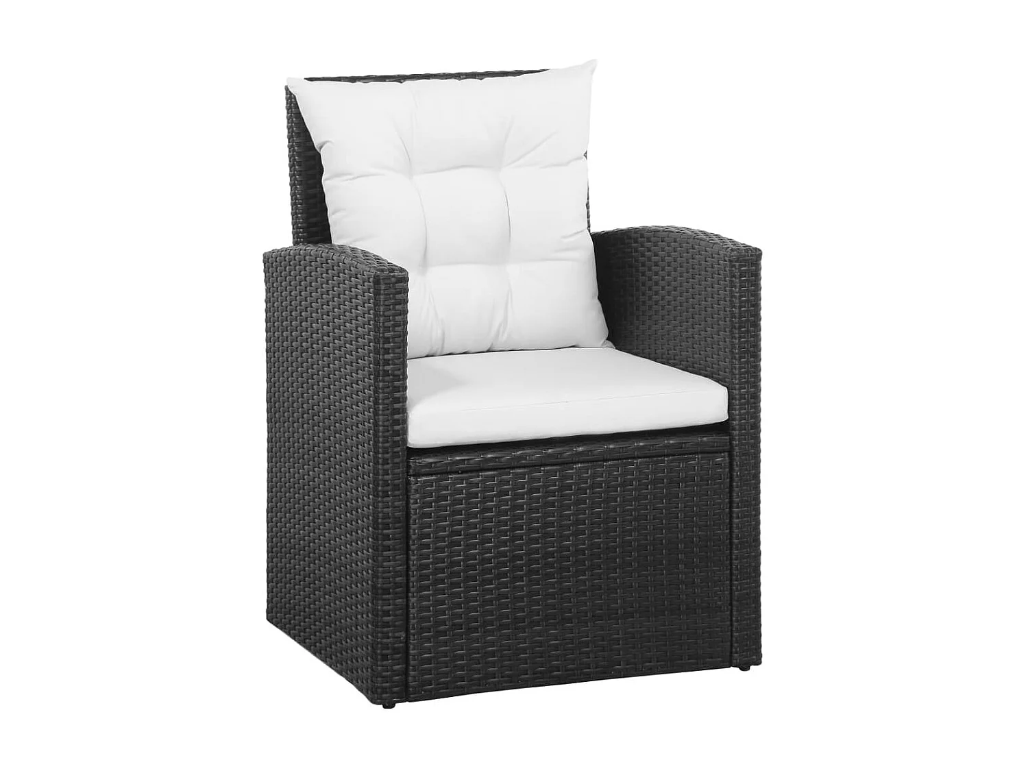 Salon de jardin 5 pcs avec coussins Résine tressée Noir 24