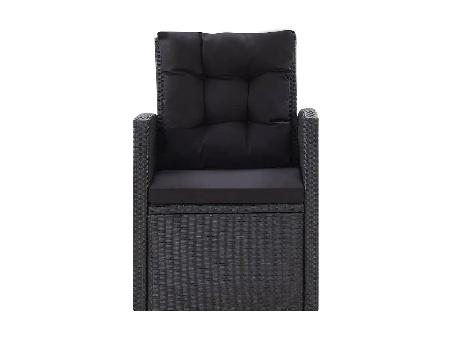 Salon de jardin 6 pcs avec coussins Résine tressée Noir 60